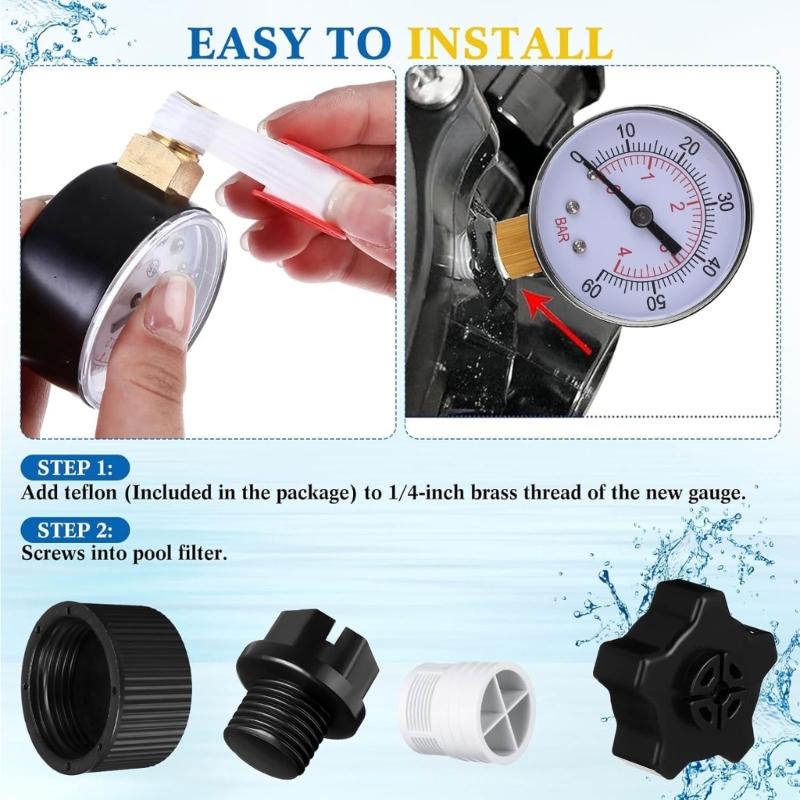Plastic Drainage Cover Pump Cover Pool Pump Accessories Pressure Gauge Replacement Gasket for ECX270861 SX180LA Models