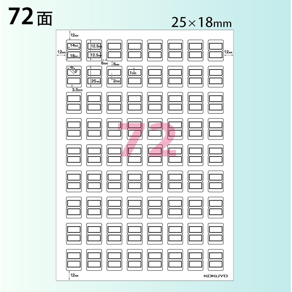 Kokuyo Color LBP-T2593B Laser Color Copy Tack Index Film Label Small Blue