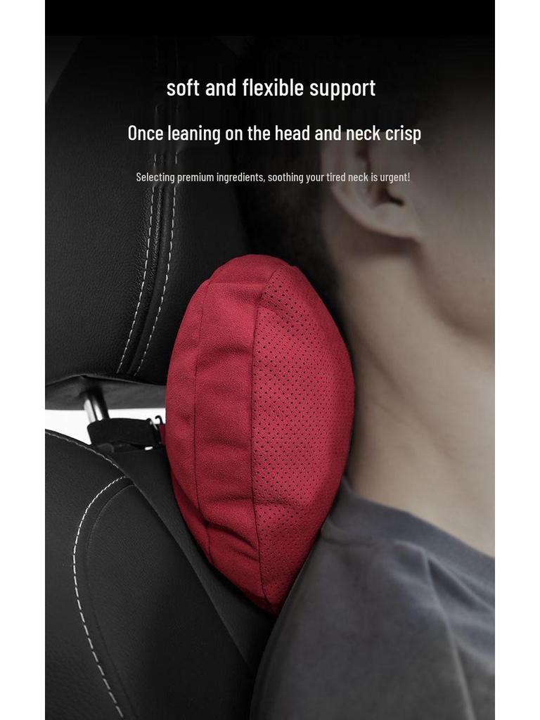 Tesla Model 3/Y Suede Maybach Headrests, Neck & Lumbar Supports