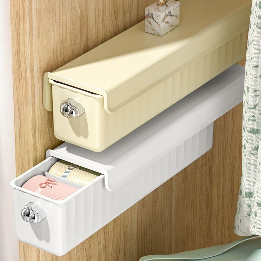 

Punch Free Socks Storage Box Push-pull Underwear Organizer Wall Mounted Underwear Storage Box Ties бежевий