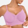 European and American underwear women's no steel ring gathers thin upper support anti-sagging support seamless large size bra