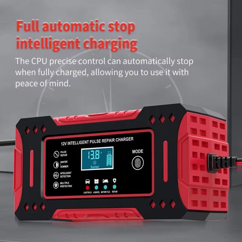 6A Output Motorcycle Battery Charging Unit Pulse Repair Battery Charger 12V  Motorcycle Maintenance