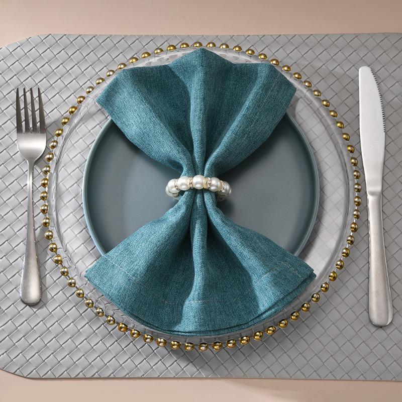 Handgefertigter Perlen-Serviettenring Valentinstag Dekorative Serviettenhalter DIY Tischhandtuchring für Hochzeitsfeier Tischdecke Dekor