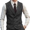 Men Vest Brown Suede Leather Gentleman Business Waistcoat Vintage Regular Slim Business Banquet Men Suit Vest
