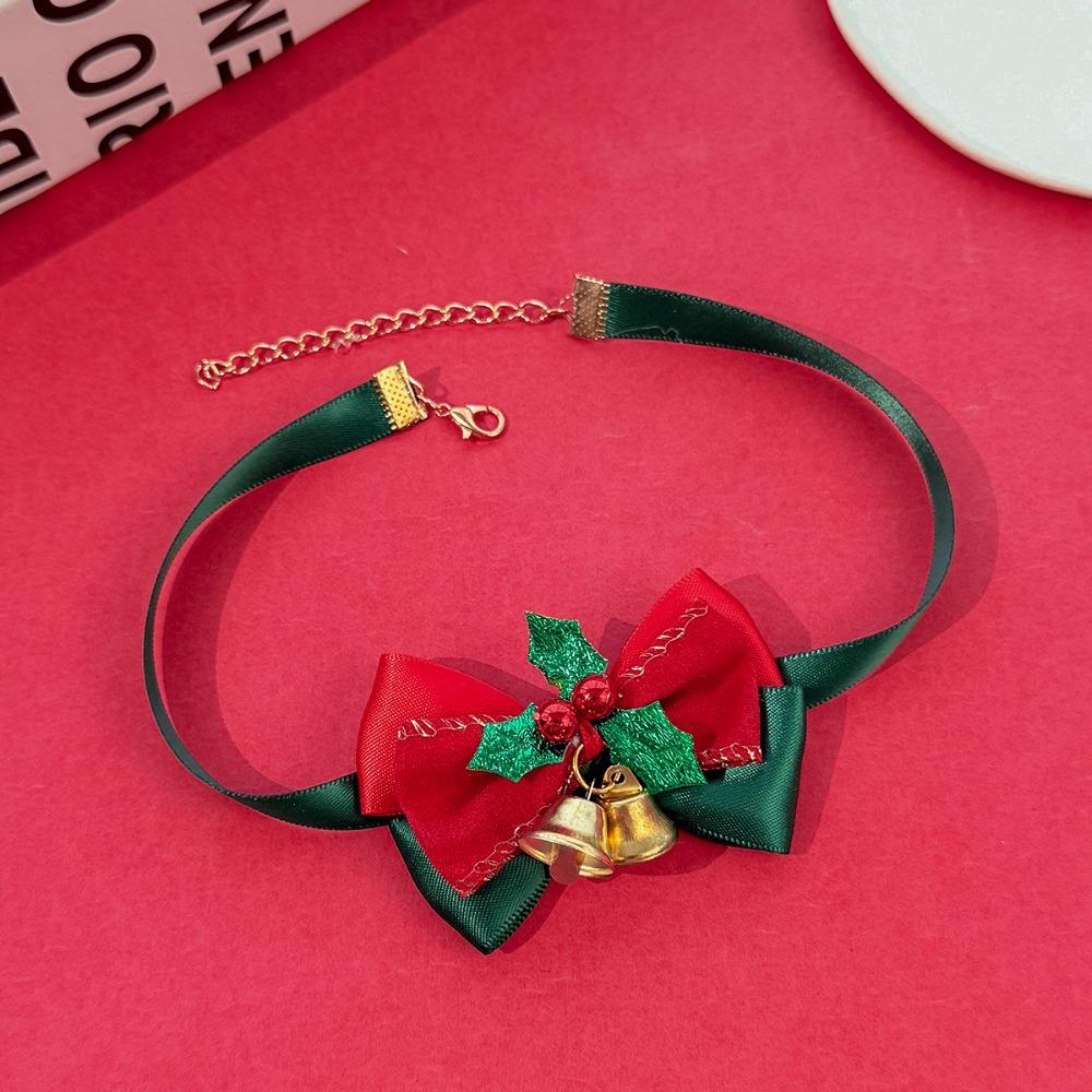 Velvet Bowknot Christmas Choker Plush Xmas Clavicle Chain Jewelry Accessories