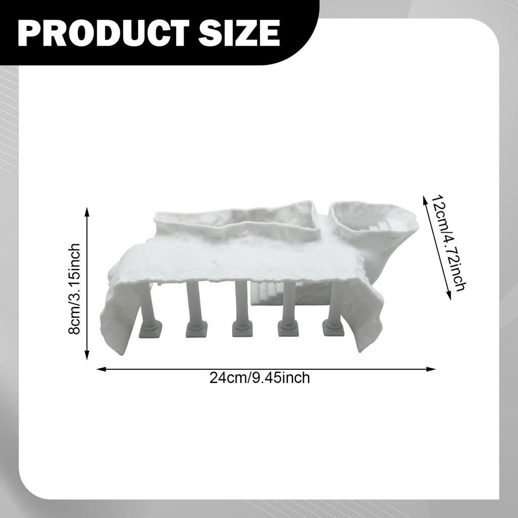 Aquarium Cave Ornament Plastic Roman Column Hideout Decor for Shrimp Cichlid Mini Aquariums