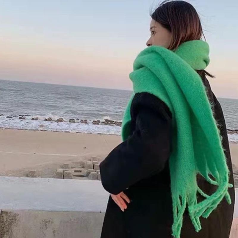 Women's High-End Mohair Imitation Cashmere Scarf - Warm, Versatile Shawl & Neck Warmer