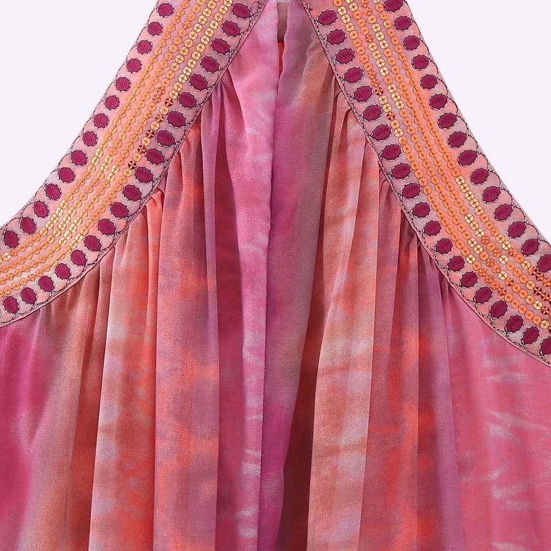 Kaslead New Women Clothes Western Style Fashion Beads Decoration Loose Tie-dye Dress 6895249 330