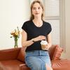 T-shirt sans manches côtelé ajusté pour femme TUHUANG