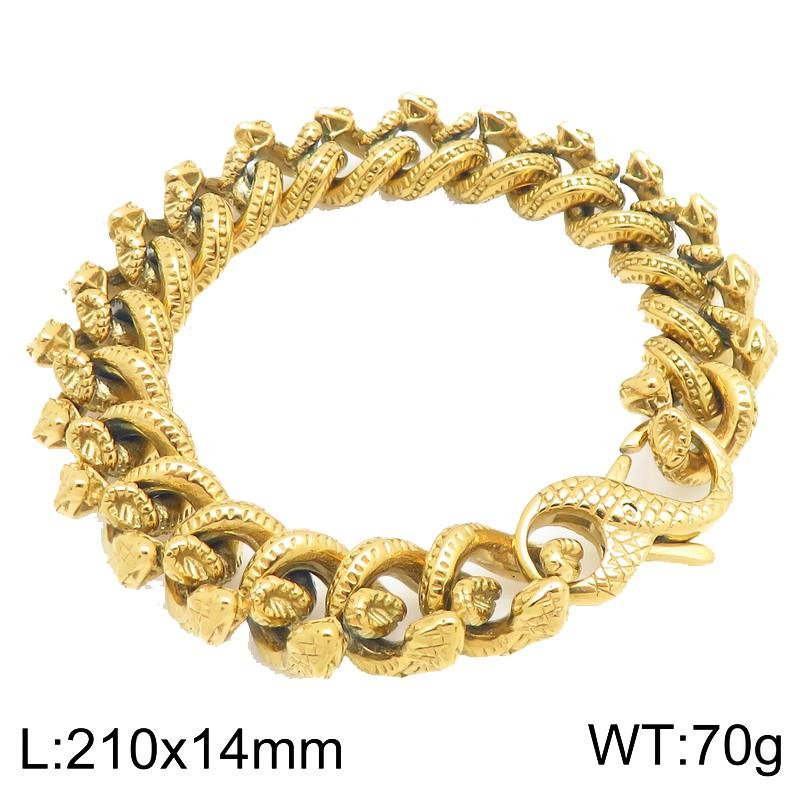 Bracciale Uomo Retrò per Uomo Solido Acciaio Inossidabile 316L Maglia Catena Cuban Curb Braccialetti Accessori Gioielli per Polso Uomo