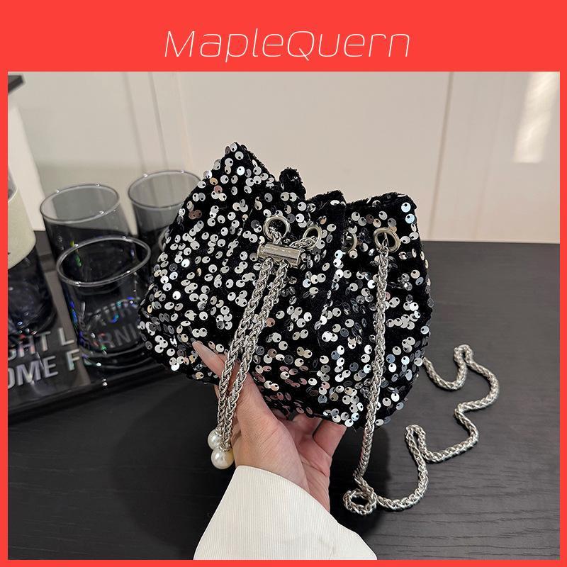 Street Style Bucket Bag For Women With Drawstring Closure And Padded Superfiber Material