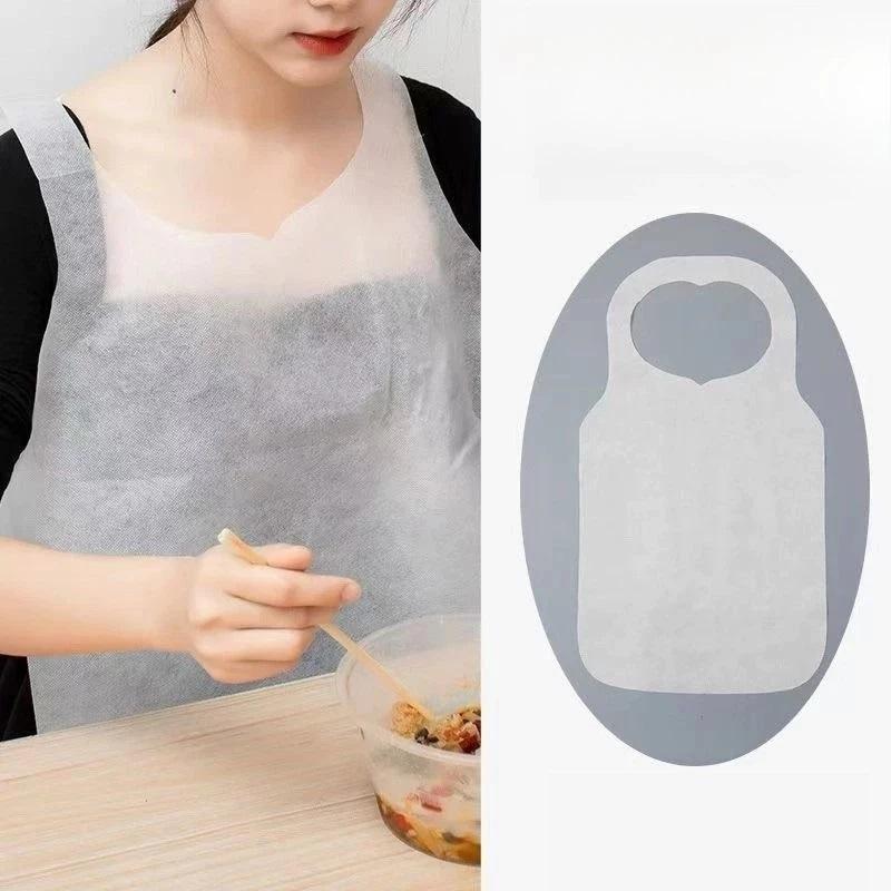 10/30Pcs Anti-fouling Disposable Bibs Oil-proof Waterproof Non-woven Aprons Easy to Use for Hotpot Cooking Baking