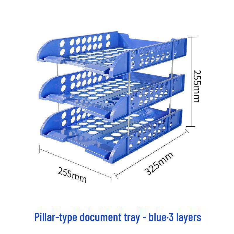 Four-Tier A4 Document Organizer with Pen Holder - Desktop File Holder Tray and Storage Rack
