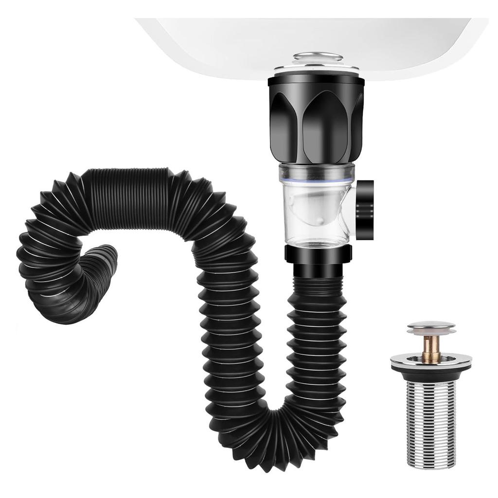 Sink Drain Pipe Expandable Flexible Odorless Leakage Proof Universal Basin Drainage Pipe for Bathroom Kitchen