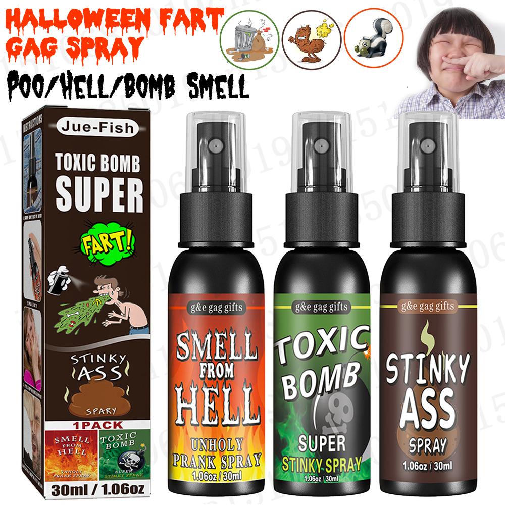 30ml Fart Gag Spray Prank Joke Halloween Spray Can Stink Party Supplies Stinky Fart for Adults Kids Halloween Funny