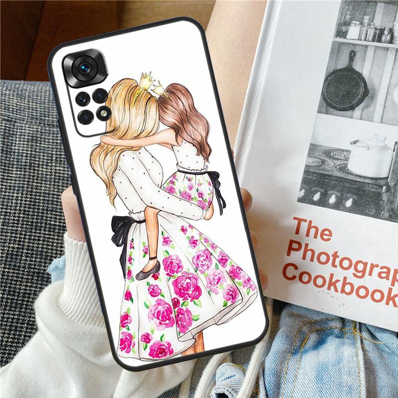 Beautiful Mother Daughter Son Case For Xiaomi Redmi Note 11 8 9 10 12 Pro 12S 11S 10S 9S Redmi 12 9C 10C 12C 13C Cover
