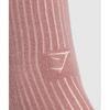 Gymshark Frill Crew Single Sock Brick Brown Muted Pink I3a9t Ncq1