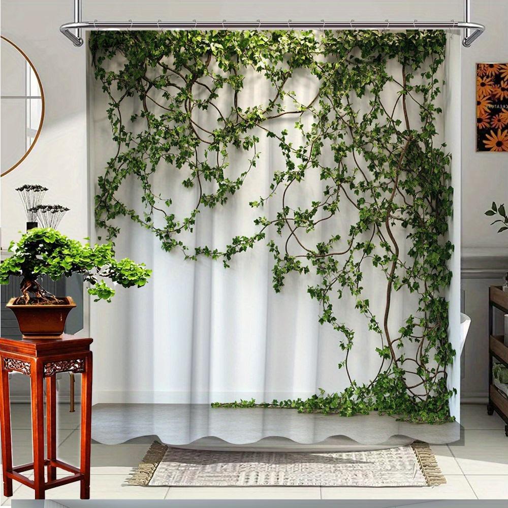 

1Pc Green Plant Vine Shower Curtain, Polyester Fabric For Bathroom Decoration, With 12 Hooks 70.8 X 70.8 Inch Shower Curtain W60H190(CM)-1 Pcs