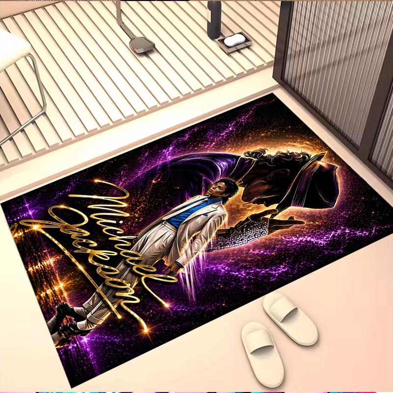 Michael Jackson Print Rug, Washable Floor Carpet, For Entryway Dorm Laundry Room Office Study, Home Decor Birthday Christmas Gift