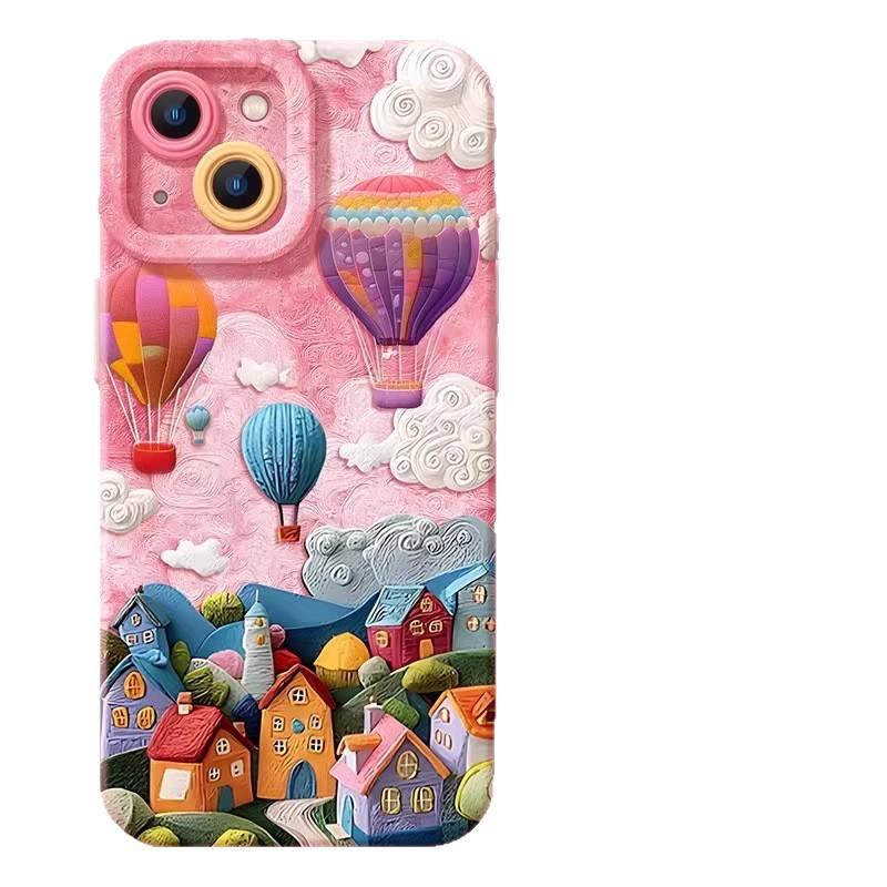 Hot air balloon suitable for Apple 17promax mobile phone case iphone15 silicone Air13 soft 16 sets anti-drop girl