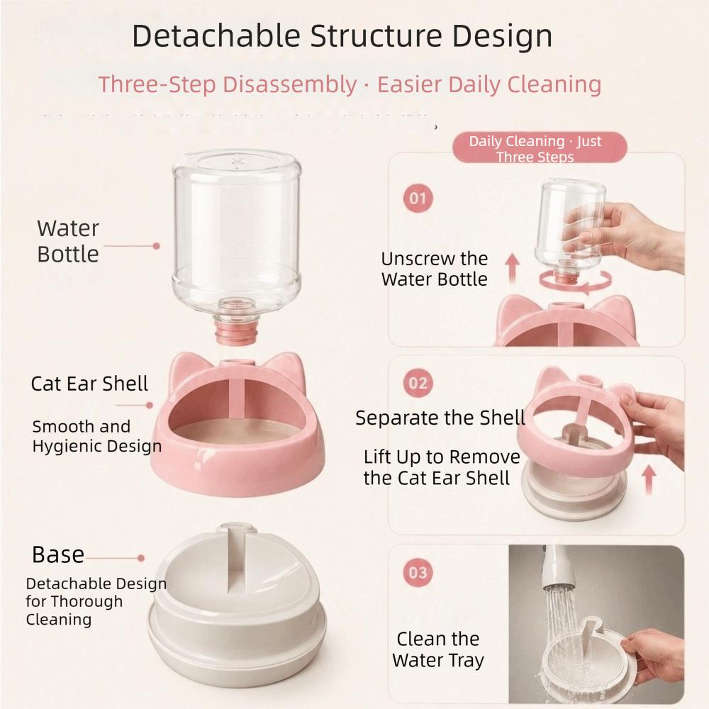 Non-Slip Cat Gravity Water Dispenser Large Capacity Pet Drinking Station Daily Drinking