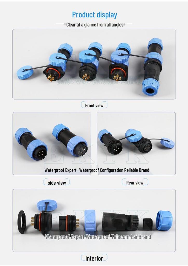 SP21 IP68 Waterproof Outdoor Aviation Plug: Male-Female Cable Connector
