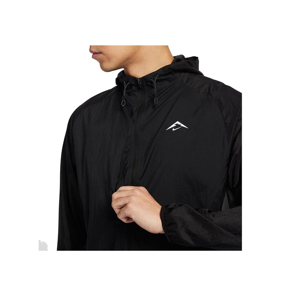 Nike Trail Aireez Solid Color Hooded Zip-Up Breathable Casual Long Sleeve Jacket Men Jackets Black FN4003-010