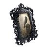 Ornate Gothic Photo Frame for Tabletop Display, Black Resin Picture Frame with Easels Back for Mantels Styling, Desk Accent, and Wall Mount Decors