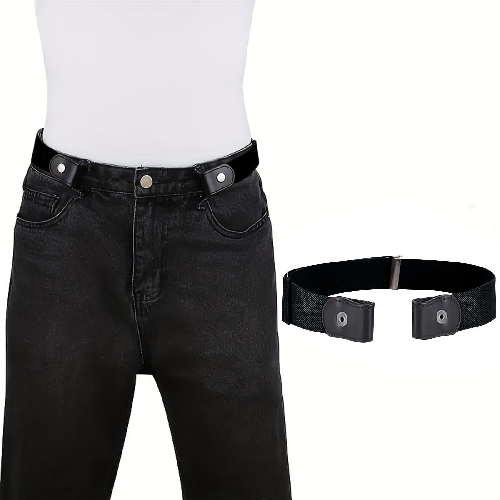 

Женский бесшовный эластичный пояс с декоративным поясом One Size чёрный