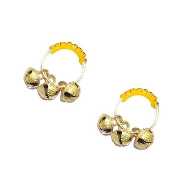

RSINC Premium Brass Ghungroo Bells Indian Anklets - Pooja Room Brass Decorative Bell | Brass Ghungroo Kadi for Pooja Aarti, Wedding, (2 PC)