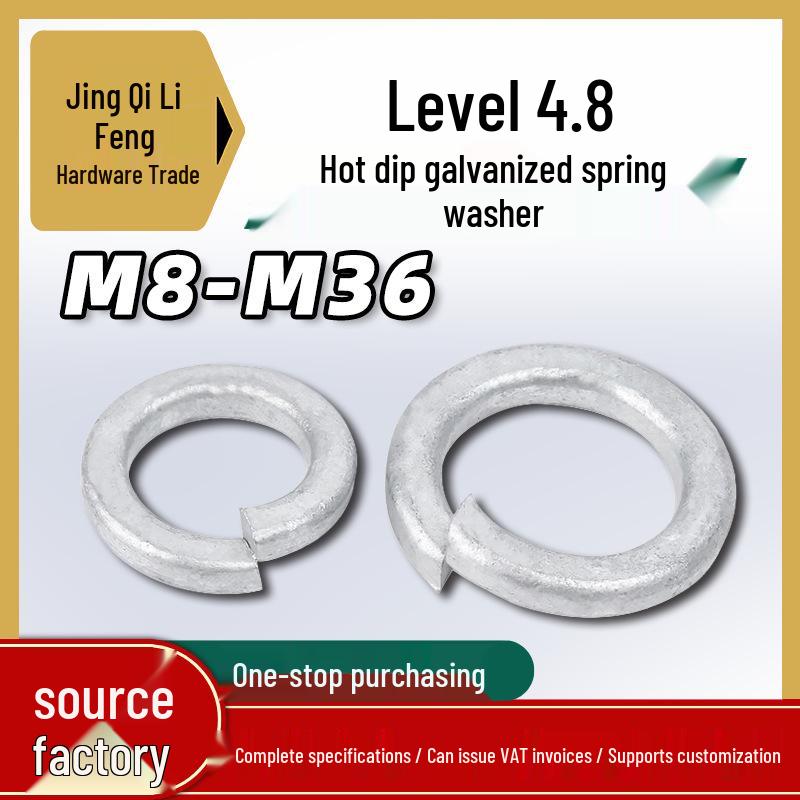 4.8 Grade M8-M36 Hot-Dip Galvanized Open Spring Washer