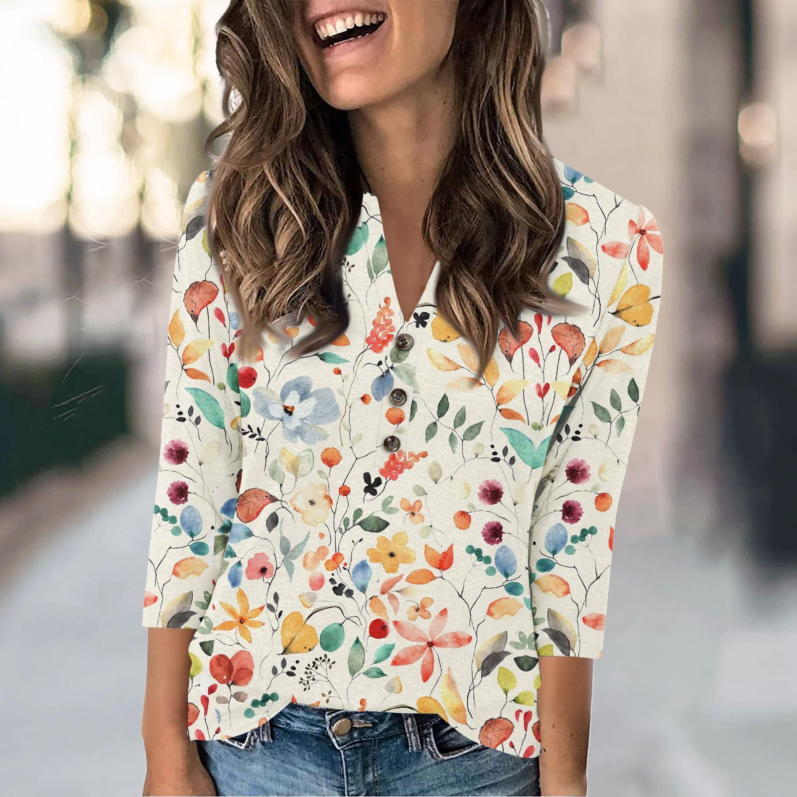 

Женская мода повседневный свободный топ с рукавом 3/4 и круглым вырезом XXXL розовый