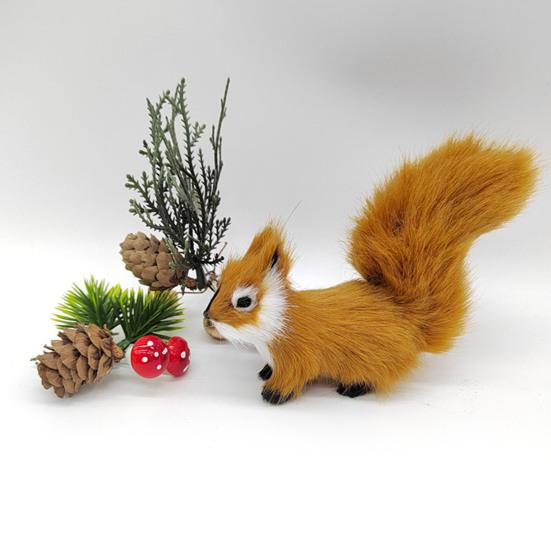 Eichhörnchen Modell Kunstfell Realistisch Niedlich Nagetier Miniatur Figur Ornament Handwerk Mini Fake Eichhörnchen Statue Figur Ornament Geburtstagsgeschenk