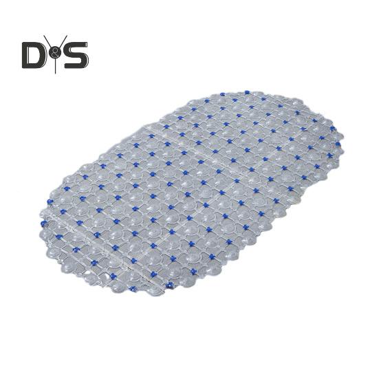PVC Anti-slip Bath Mat Solid Color Home Kitchen Hotel Bathroom Shower Floor Mat with Suction Cup Soft Non-slip Bathtub Massage Pad Rug
