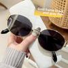 Fashionable Circular Sunglasses Women Men Summer Metal Frame Casual for Traveling Driving Sun Glasses