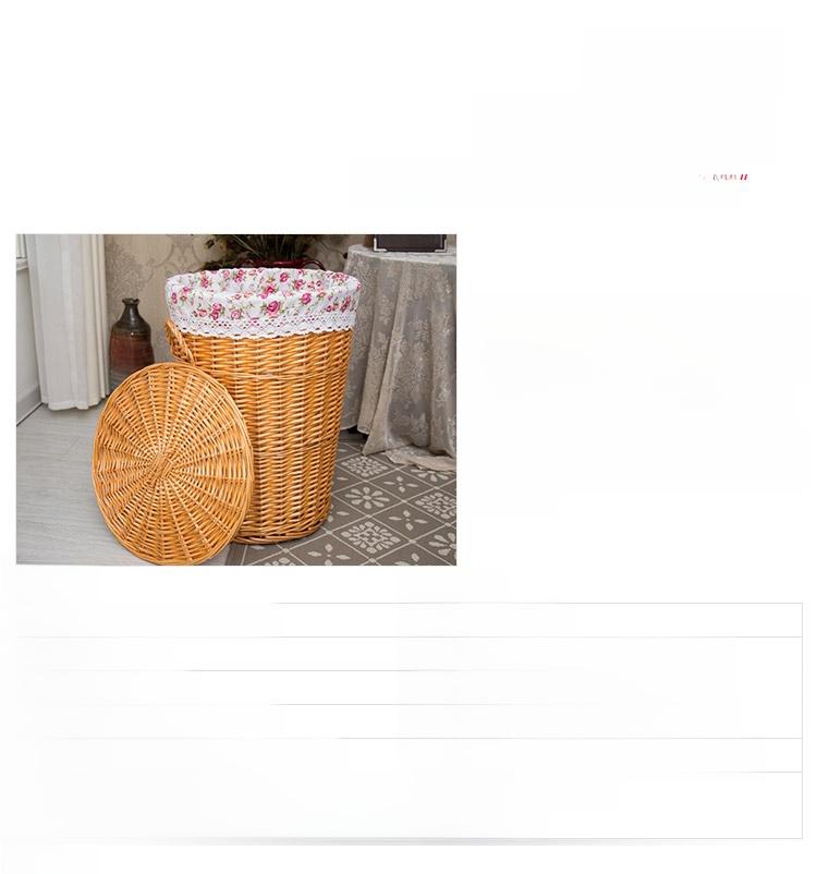 Large Size Wicker Clothes Storage Basket Covered Design for Restaurant Use Dirty Clothes Organizer Retro Style Family Storage...