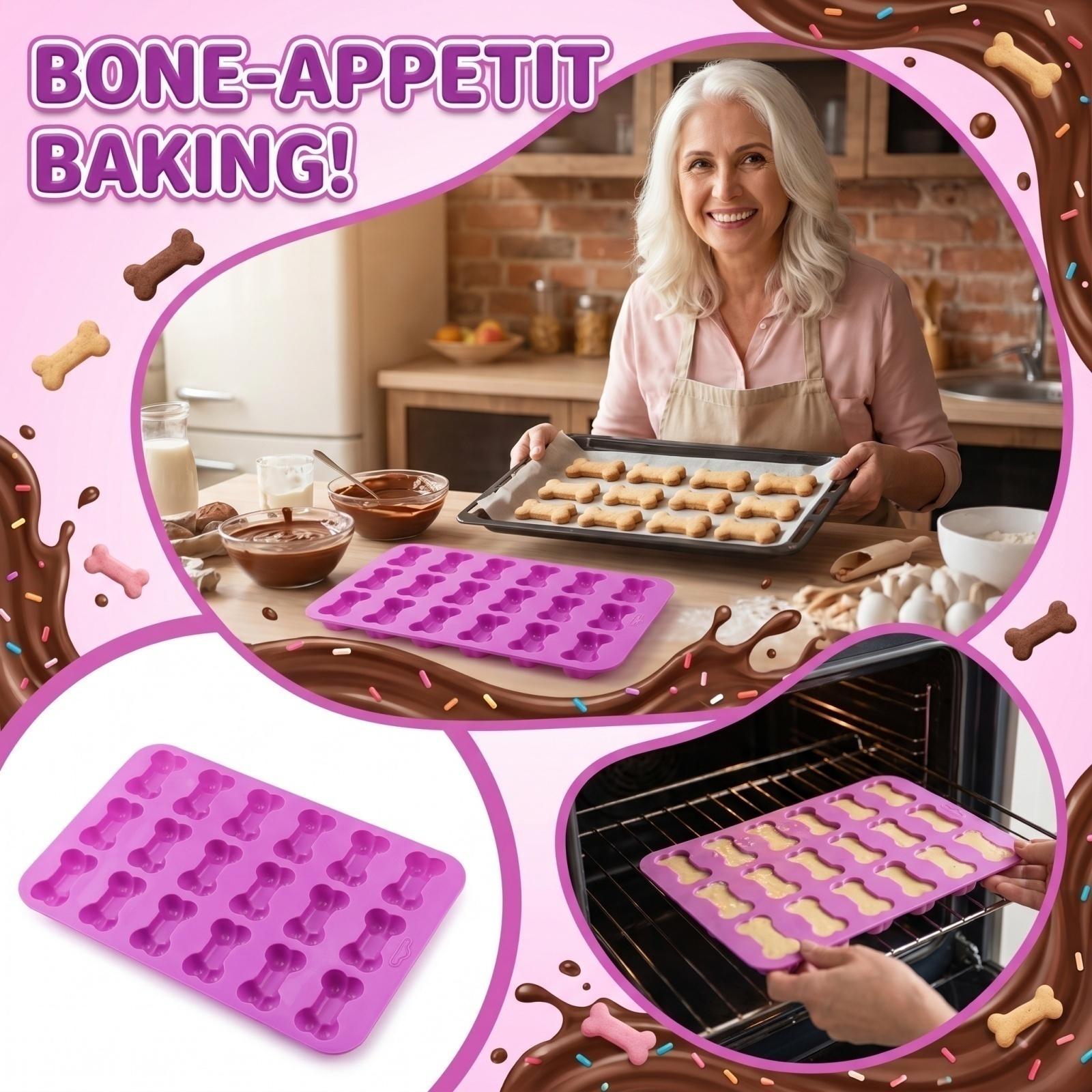 

Silicone Mold for Baking 18 Cavities Bone Shaped Chocolate Candy Mold Flexible Non-Stick Tray for Small Biscuits and Confectionery Making One Size фіолетовий