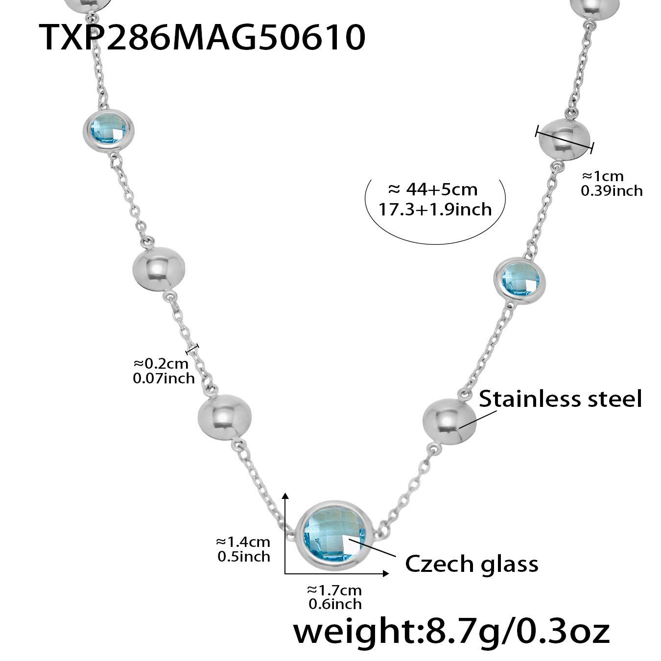 Qiong Yao Exquisite Multi-Faceted Glass Stone Necklace - Luxurious Women s Court-Style Clavicle Chain, Colorfast.