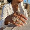 Set Inele Stil Ocean Stea de Mare Cal de Mare Scoică Perle Imitate Set 3 Piese Inel Creativ Exagerat Stil Vacanță pe Plajă
