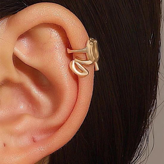 1/2/3 Pairs Frog-Shaped Earrings Clip-On Functionality Alloy Ear Clips Electroplated Earrings Jewelry Accessories