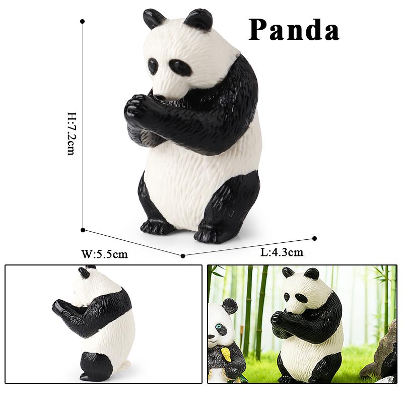 Oenux China Panda Bamboo Wild Animals Action Figures Model Figurine PVC Miniature Cute Decoration Education Collection Kid Toy