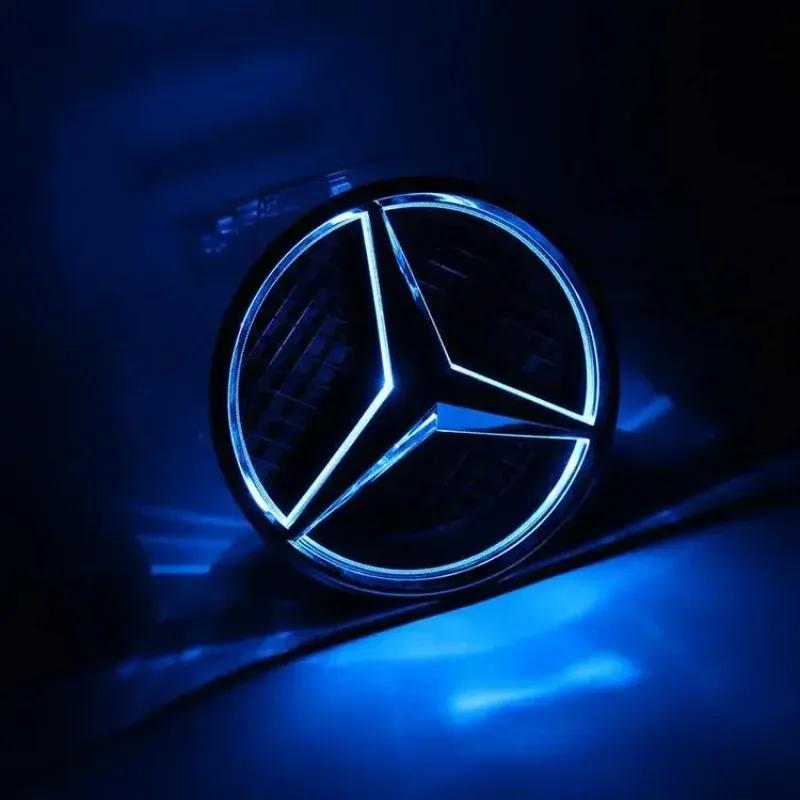 Pegatina de Coche Nueva 2025 Para Coche Mercedes Benz Logo Parrilla Delantera Luz Cara del Espejo Insignia LED Para Mercedes Benz W166 GLS350 AMG/GLS63