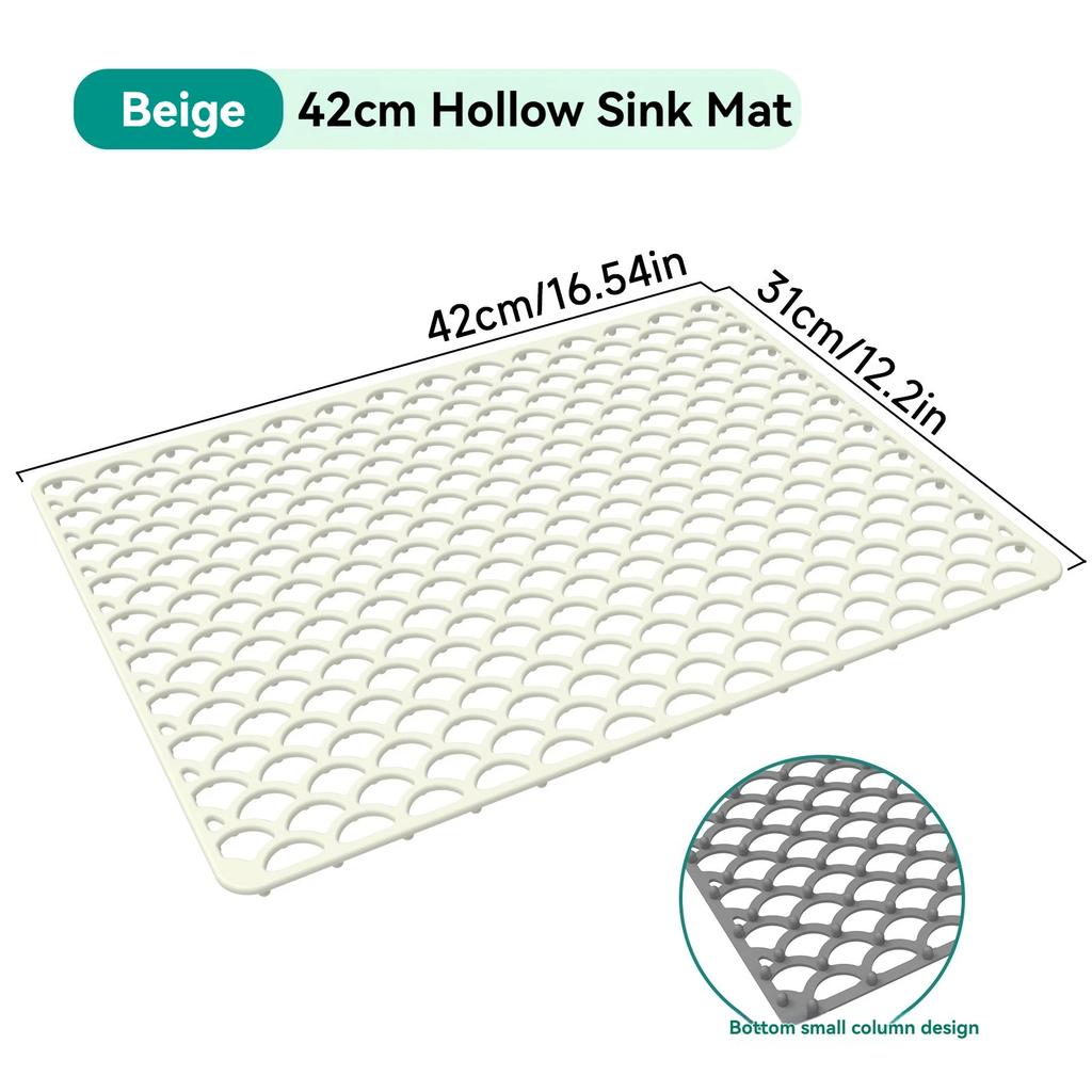 42×31cm Silikon Spülbeckenmatte, Hitzebeständiger Spülbeckenschutz für Küche, Abtropfmatte und Spülbeckenzubehör