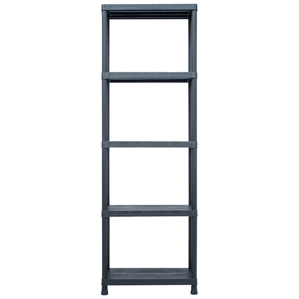 Storage Shelving Units 2 pcs Black 125 kg Capacity 60 x 30 x 180 cm Plastic