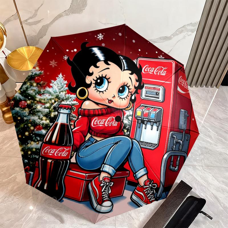 Christmas Gift Halloween Theme Bear Truck Coca Cola umbrella is suitable for all seasons, including home travel and outdoor activities Y3