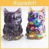 Resin Cat Aquarium Decor With Crystal Resin Resin Art For Home Office Gift