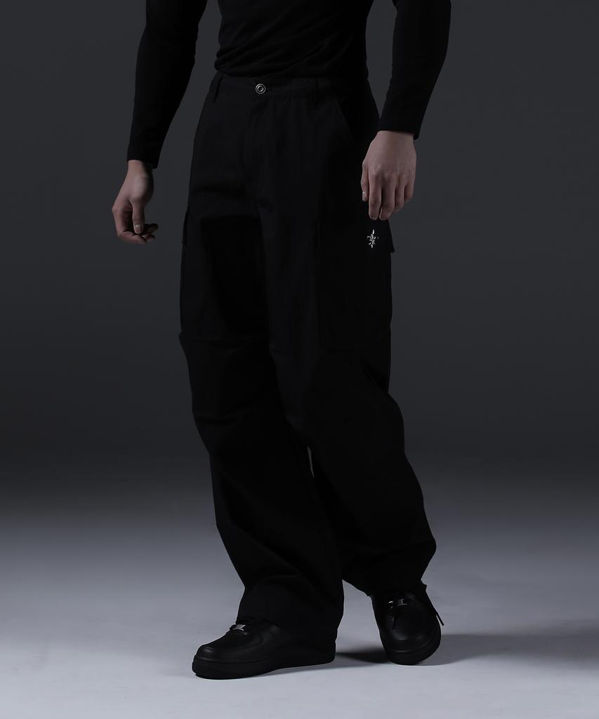 CARMID Glory Wide Curved Parachute Cargo Pants [Black]
