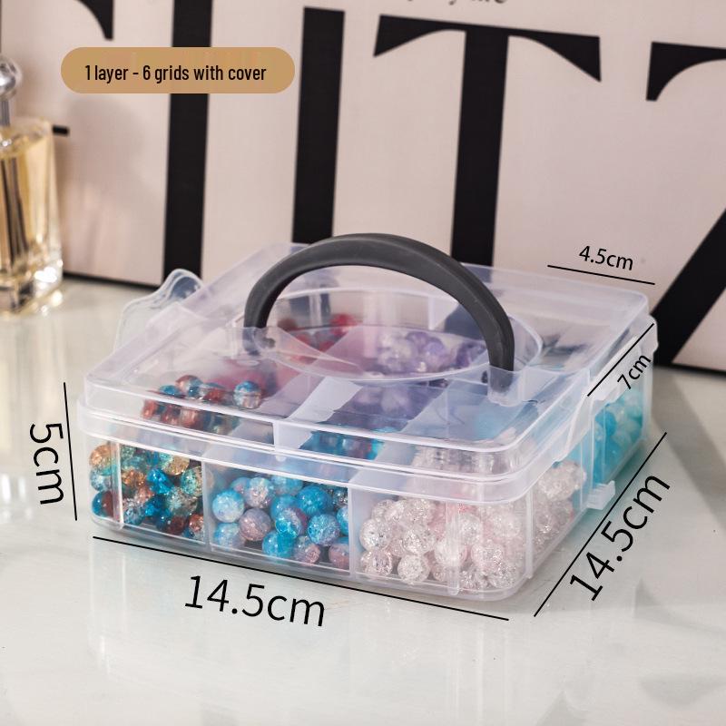 Portable Transparent Jewelry Box with Compartments for Beaded DIY Bracelets