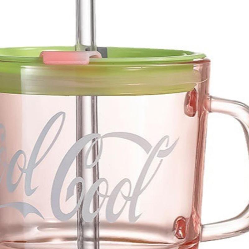 Hoher Erscheinungsgrad Doppelwandiges Trinkglas Henkel Strohhalmbecher Büro Trinkbecher Frühstück Milchbecher