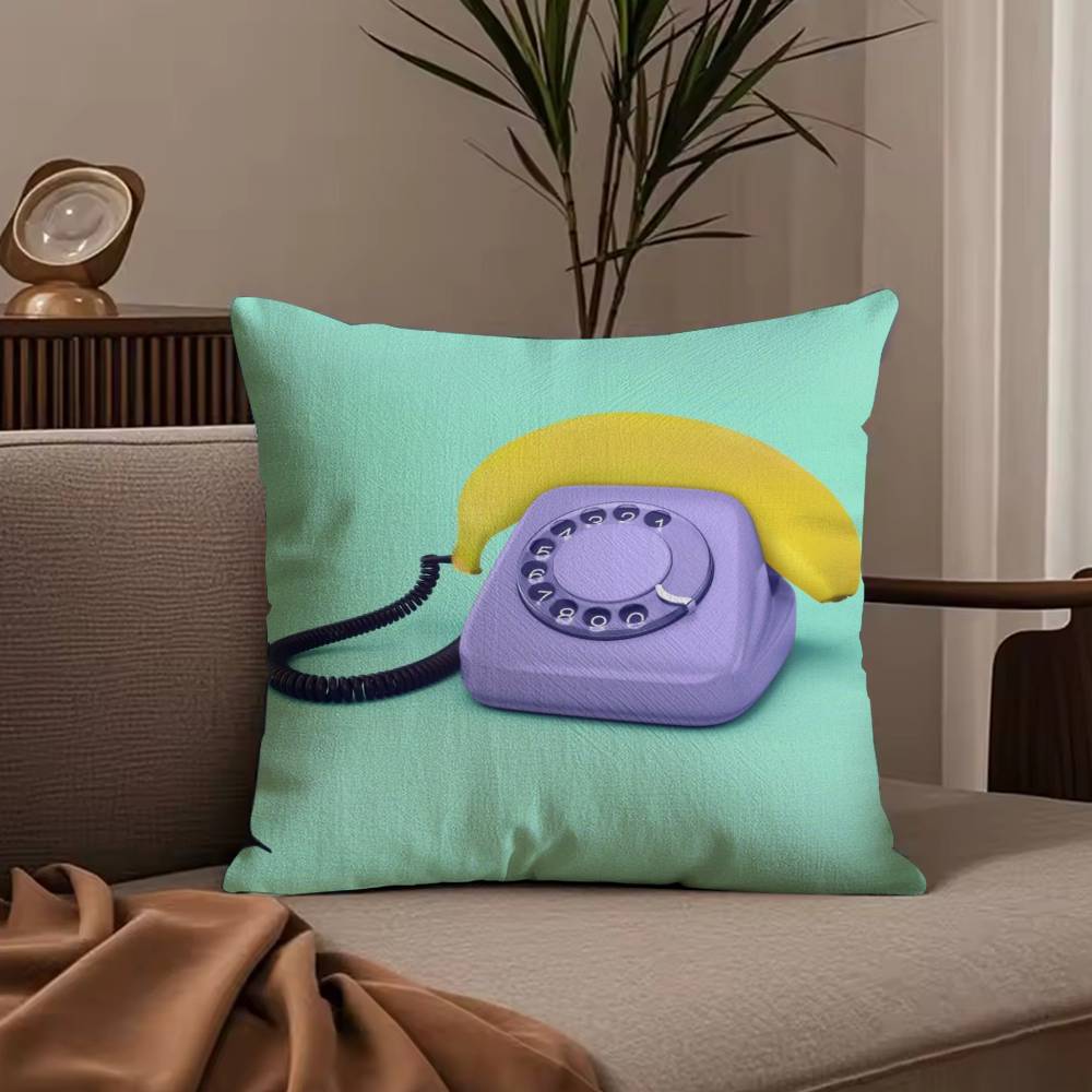 Food Fruit Print Creative Pillow Case Anti-dustmite Pillowcase Invisible Zipper Silky Short Plush Sofa Cushion Cover